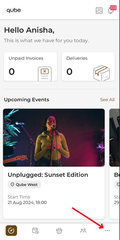 Switching location in the Qube app